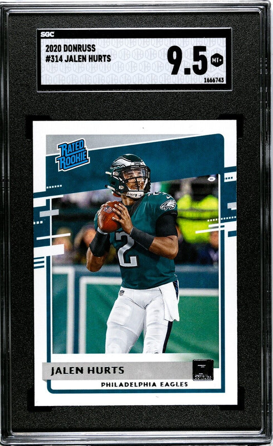 2020 Donruss Optics #314 Jalen Hurts Rated Rookie SGC 9.5